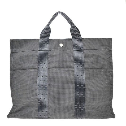 Hermes Her Line MM Hand Tote Bag Canvas Gray 38ka972