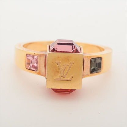 Louis Vuitton Burg Gamble Ring M (actual Size 12) M66825 GP And Rhinestone Gold