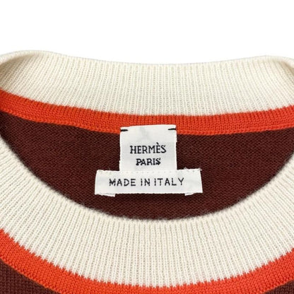Hermes Short Sleeve Sweater Ettelier Embroidery Short Sleeve Knit H4e2624d Size