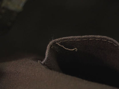 Authentic Chanel Caviar Skin Leather Canvas Shoulder Bag Tote Bag Brown Bag