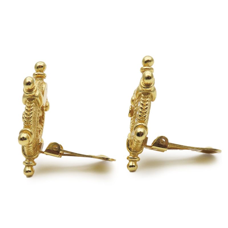 Christian Dior Earring Marine Metal Rhinestone Gold Helix Ring Plated Accessorie