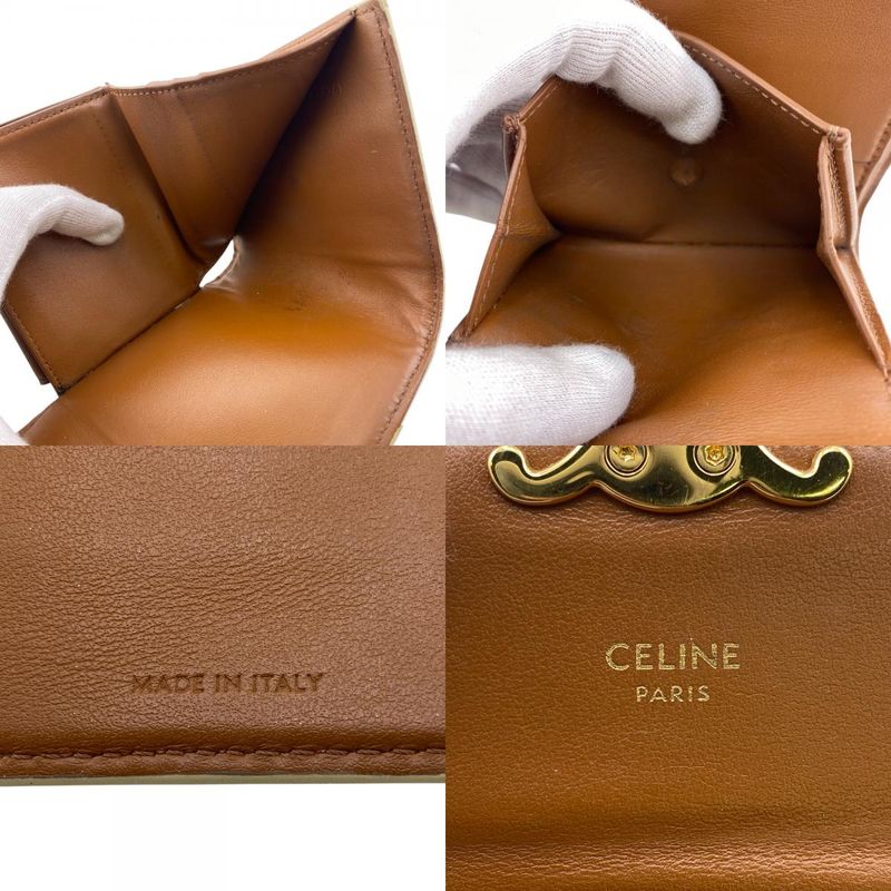 Celine Small Flap Wallet Compact Wallet Triomphe Trifold Wallet Branded Coin