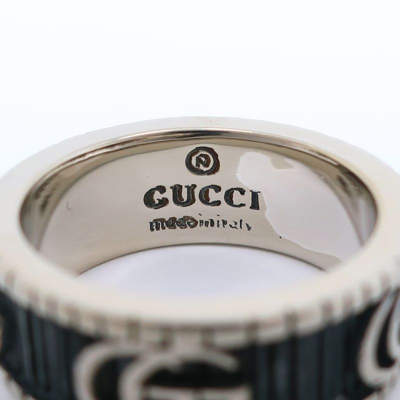 Gucci Double G Silver 925 Size 11.5 Ladies 6.2g Ring