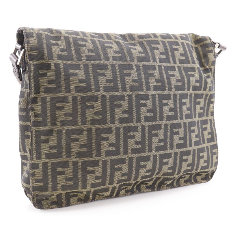 Fendi Zucca Nylon Canvas Brown Unisex Shoulder Bag