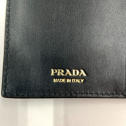 Prada Saffiano Triangle Logo Long Wallet 1mv025 Black