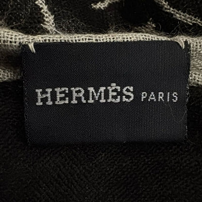 Hermes Scarf - Black And Gray Cashmere Silk