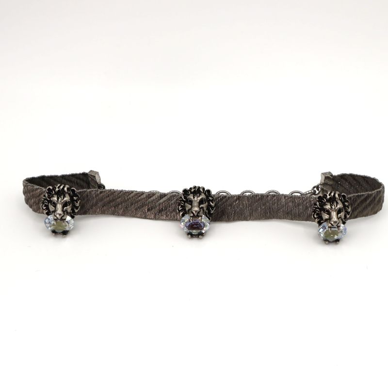 Gucci Lion Head Choker Silver Color Bijoux Necklace Lion Accessories H7055