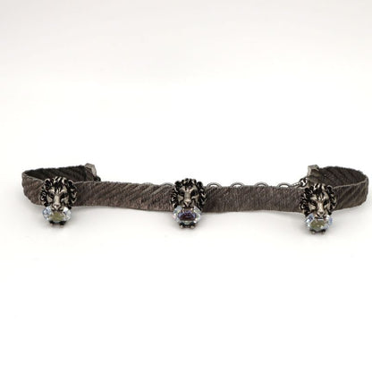 Gucci Lion Head Choker Silver Color Bijoux Necklace Lion Accessories H7055