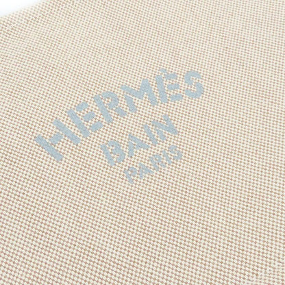 Hermes Pouch New Yachting PM Canvas Beige Silver Hardware Multi Pouch Logo