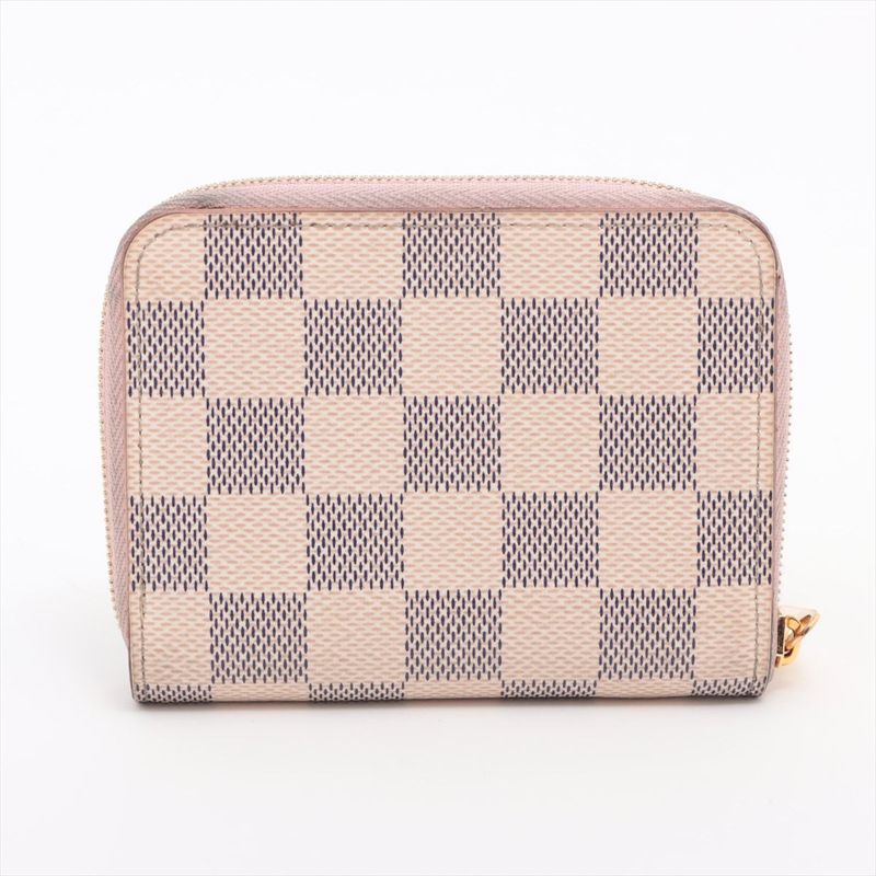 Louis Vuitton Damier Azure Zippy Coin Purse Coin Case Coin Case N60229 Ivory ×