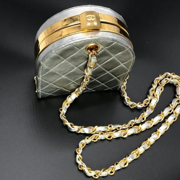Chanel Pouch Chain Shoulder Bag Silver
