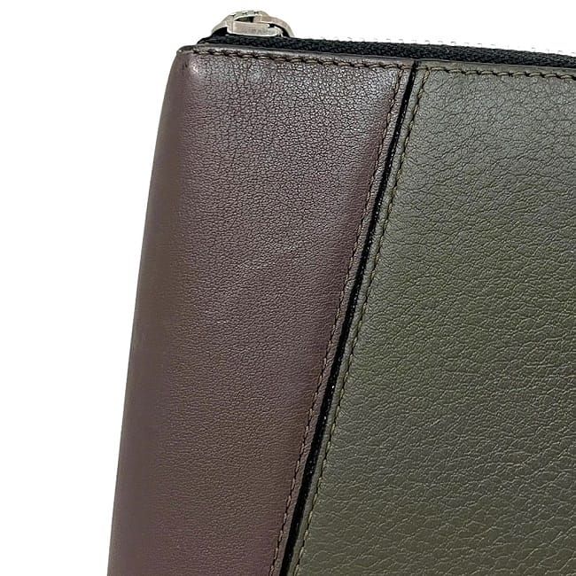 Loewe Round Zipper Long Wallet Khaki Yellow Beige Brown