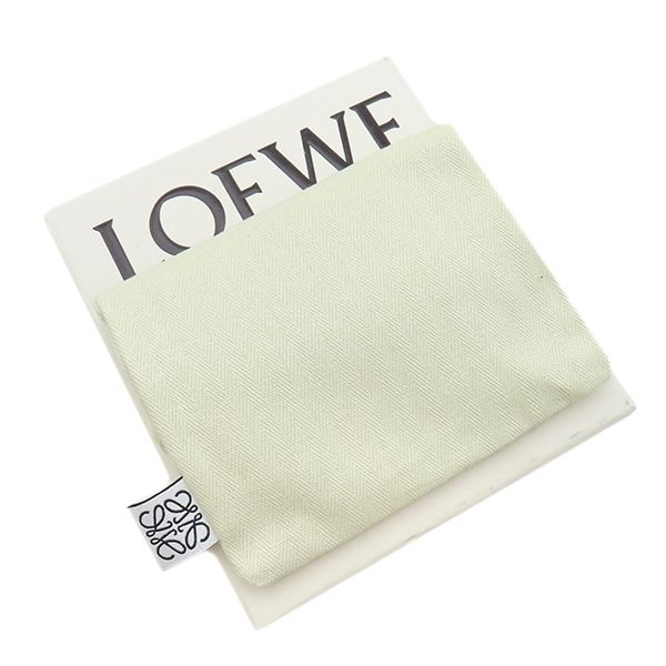 Loewe Card Case Square Coin Card Holder Pepple Grain Calf Rye Togo Roasted