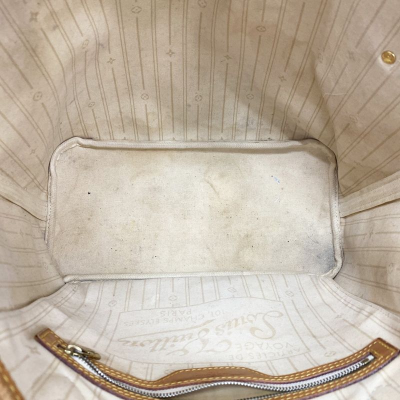 Louis Vuitton Tote Bag Damier Azure Neverfull MM N51107 White Ladies