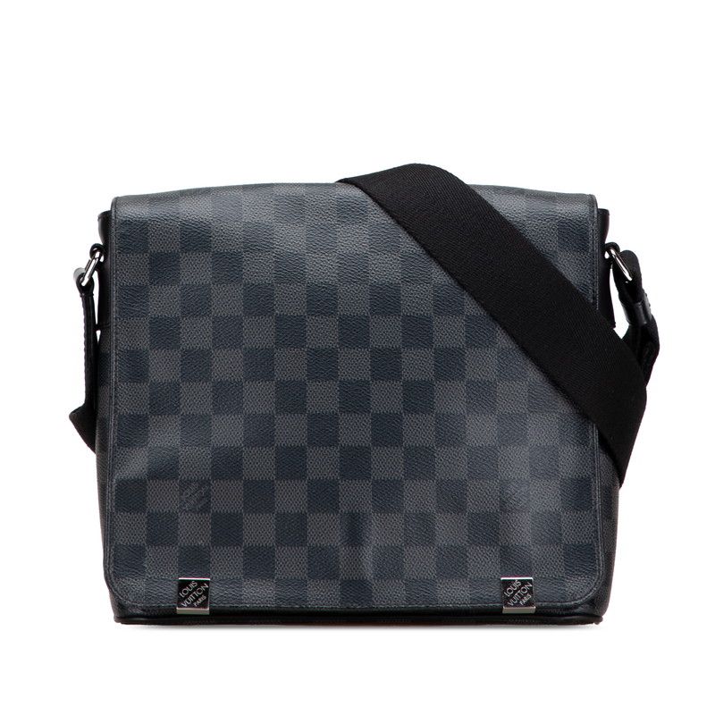 Louis Vuitton Damier Graphite District PM Crossbody Shoulder Bag N41028 Black