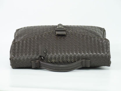 Authentic Bottega Veneta Intrecciato Business Bag Handbag Leather Brown