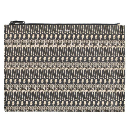 Saint Laurent Paris 397294 Skull Print Allover Leather Clutch Bag Men's