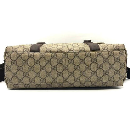 Authentic Gucci GG Supreme Web Canvas Sherry Messenger Bag Monogram Flap Tote