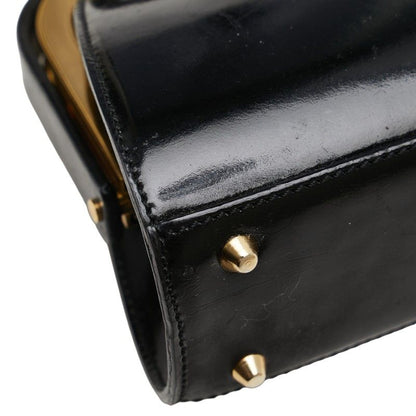 Dior Handbag Shoulder Bag 2WAY Black Gold Patent Leather Women's Dior