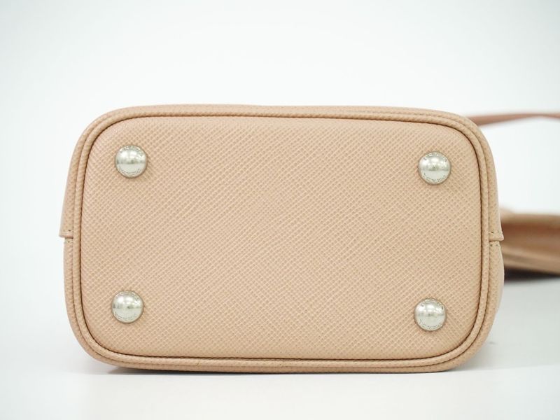Authentic Prada Pannier Small 2WAY Shoulder Bag Handbag Pochette Leather Pink