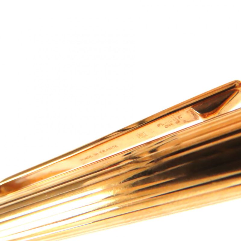  Cartier Must De Cartier Stripe Pattern Twist Ballpoint Pen Gold