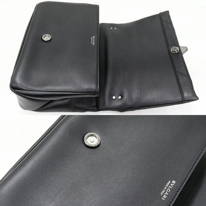 Bulgari Shoulder Bag Handbag Serpenti Cabochon Medium Crossbody Bag Calf Black