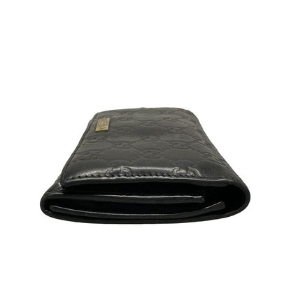 Gucci Long Wallet Stripe Line Metal Bar 244946 Black Leather