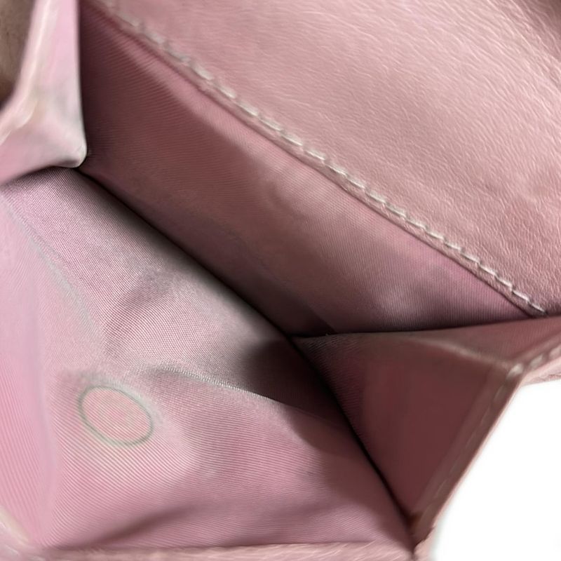 Dior/christian Dior Trifold Wallet Trotter Ivory And Light Pink Leather