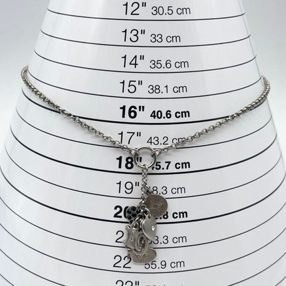 Celine Heart Charm Stone Necklace Macadam 25-694s