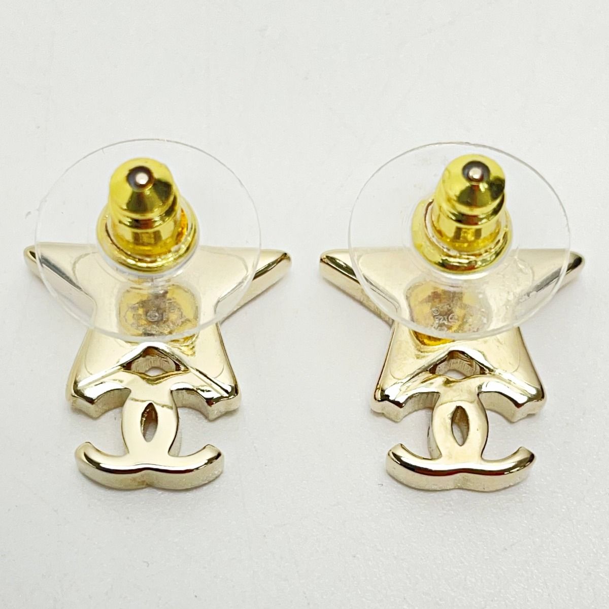 Chanel Earrings Gold Star Coco Mark GP Rhinestone Women's Accessories