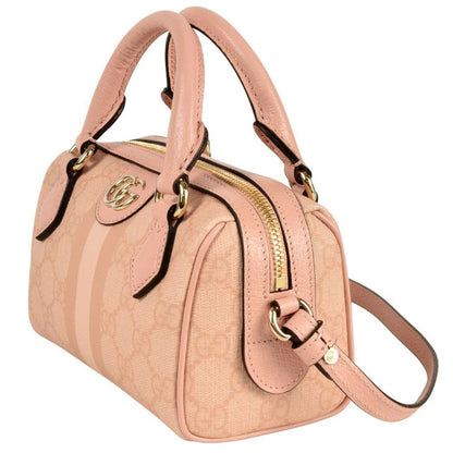 Gucci Ophidia Super Mini Handbag GG Supreme Canvas 781490 Pink Shoulder Bag