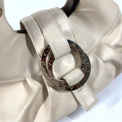 Bvlgari Bulgari Handbag Chandra Logo Leather Beige