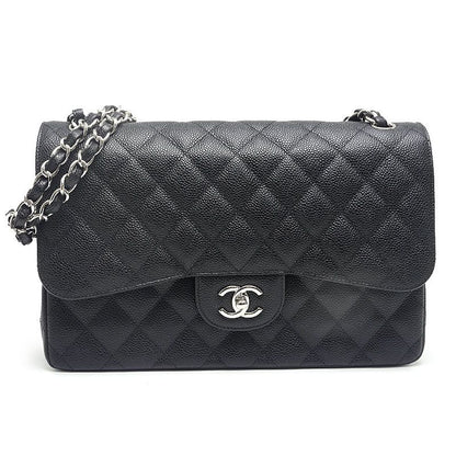 Chanel Matelasse 30 Chain Shoulder Bag W Flap Black And Silver