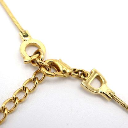 Christian DIOR Necklace D Motif Gold Color Approx 7.3g Accessories Bag M1509-1