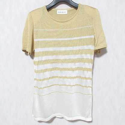 Yves Saint Laurent Vintage Striped Short Sleeve Knit Cut and
