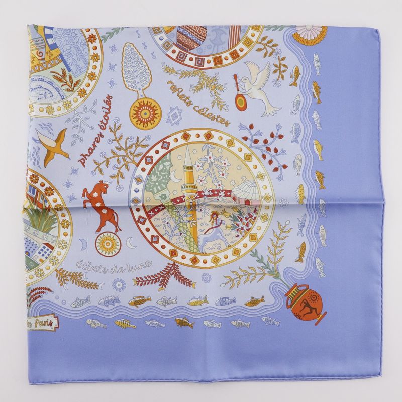 Hermes Carré 90 Mediterranean Port Town Silk Women's Scarf
