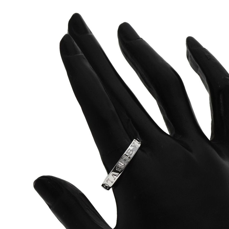 Bvlgari Bulgari Double Logo 1P Diamond Ring 18K White Gold Unisex