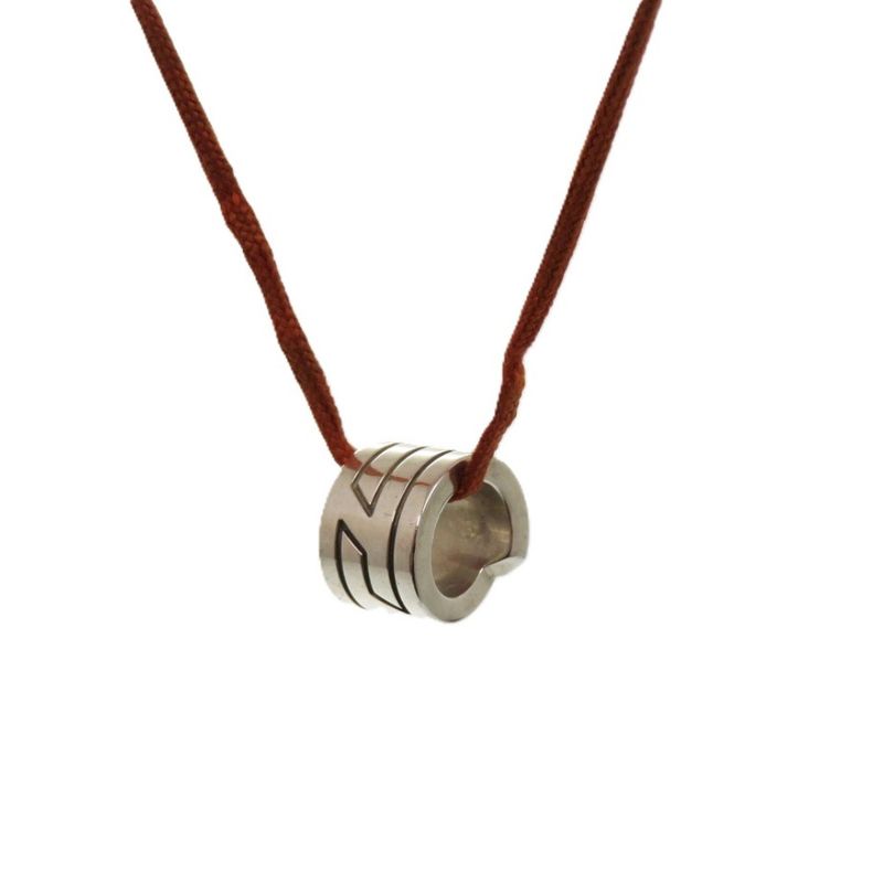 Hermes Move Ashes Necklace Italique Silver 925 Orange 0830 Choker Hermes