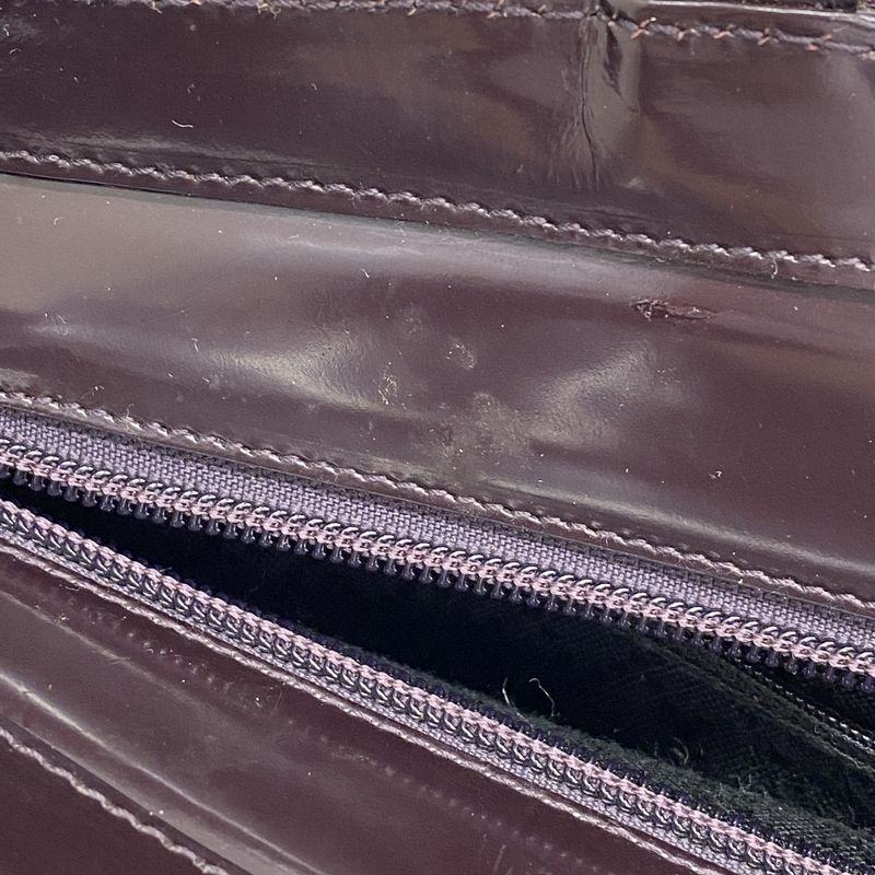 Gucci Handbag Bamboo 000 1998 0540 Nylon Brown Silver Hardware Women