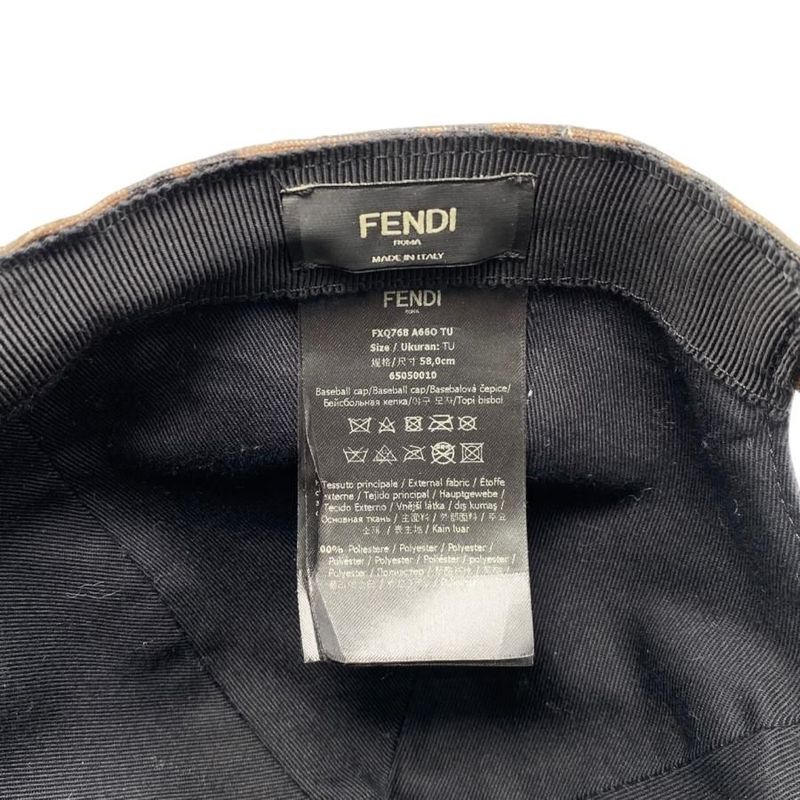 Fendi Hat Ff Jacquard Baseball Cap Fxq768 A660 Logo Brown Fendi
