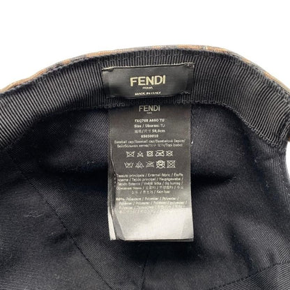 Fendi Hat Ff Jacquard Baseball Cap Fxq768 A660 Logo Brown Fendi