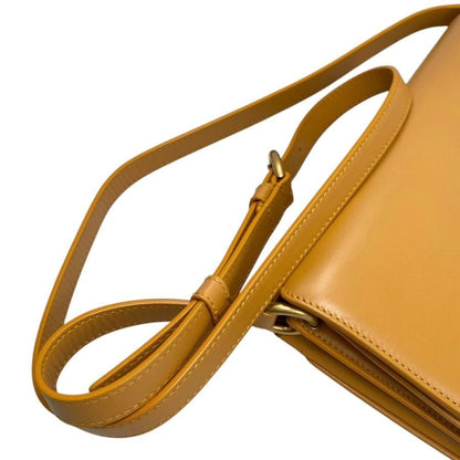 Saint Laurent Shoulder Bag Mayon Satchel 649795 Leather Orange Gold Hardware