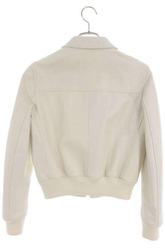 Celine 2ek06583c.01op Triomphe Leather Blouson Jacket Women 36