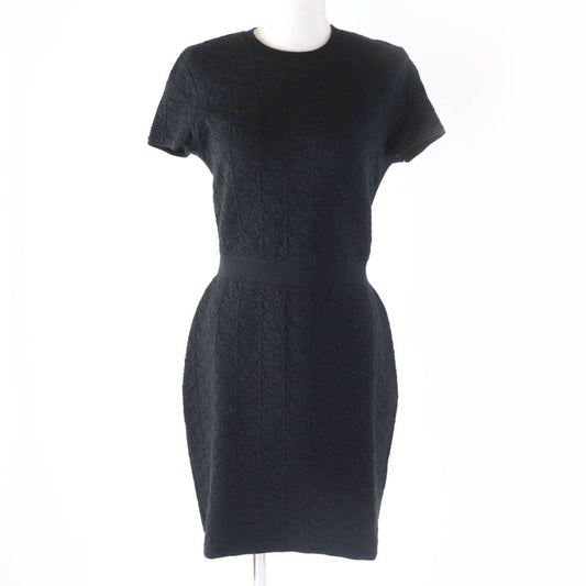 Hermes 23SS 3e2500dc Cashmere Silk Blend Crew Neck French Sleeve Knit Dress