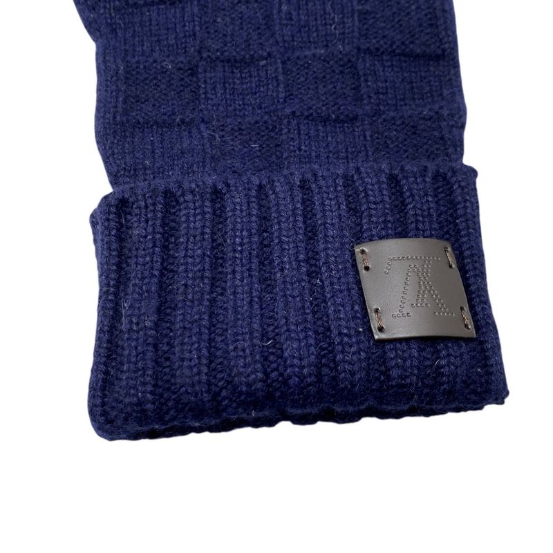 Louis Vuitton Gloves Gon Helsinki M72682 Cashmere Damier LV Perforated Logo