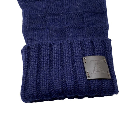 Louis Vuitton Gloves Gon Helsinki M72682 Cashmere Damier LV Perforated Logo