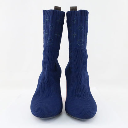 Louis Vuitton Knit Boots Ankle Boots Sock Boots Navy X Pink Notation