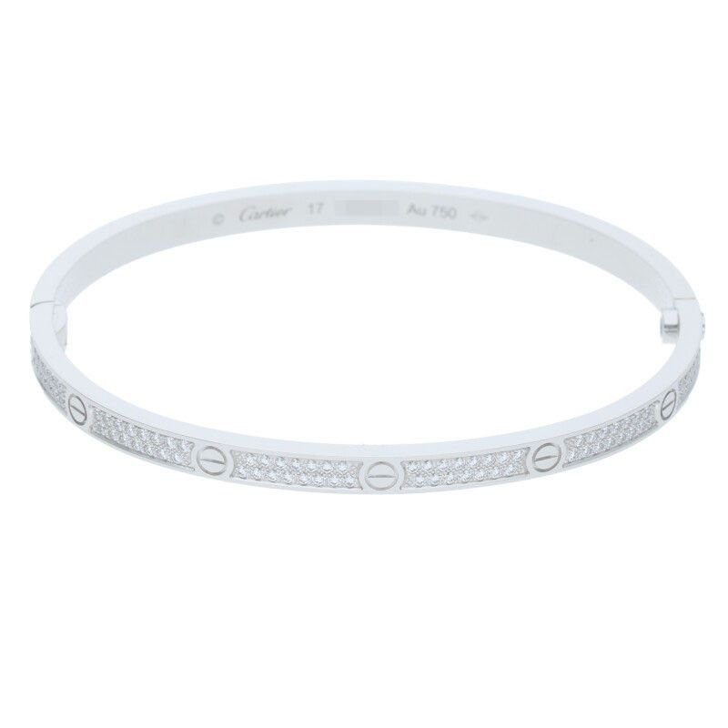 Cartier LOVE Bracelet Love Bracelet 18K White Gold Diamond Love Bracelet Men's