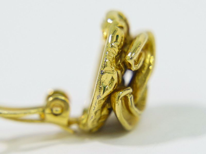 Authentic Chanel Coco Mark Earrings GP Gold Plated Coco Mark Accessories