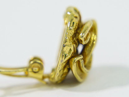 Authentic Chanel Coco Mark Earrings GP Gold Plated Coco Mark Accessories